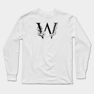 Letter W Monogram - Floral Initial Long Sleeve T-Shirt